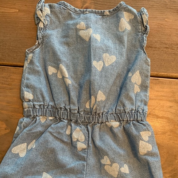 Carter's Denim Hearts Romper (EUC) - Picture 2 of 3